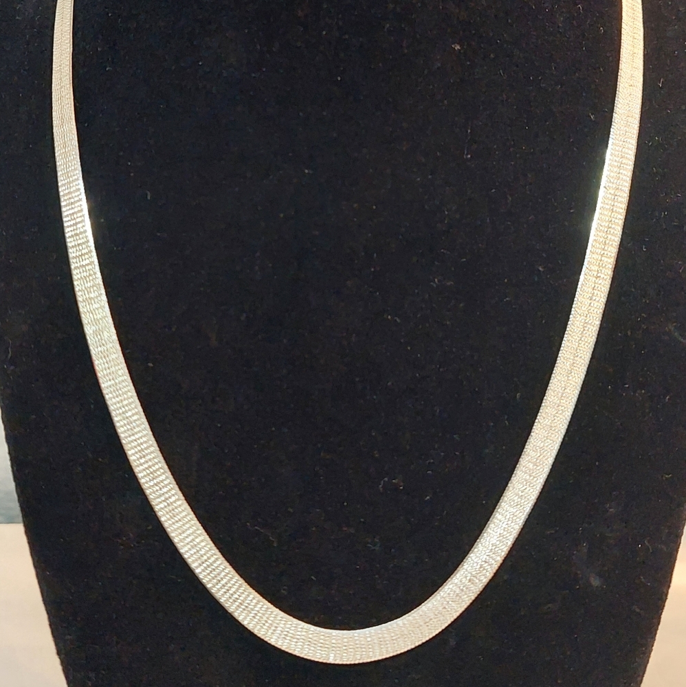 Sterling Silver Herringbone Necklace